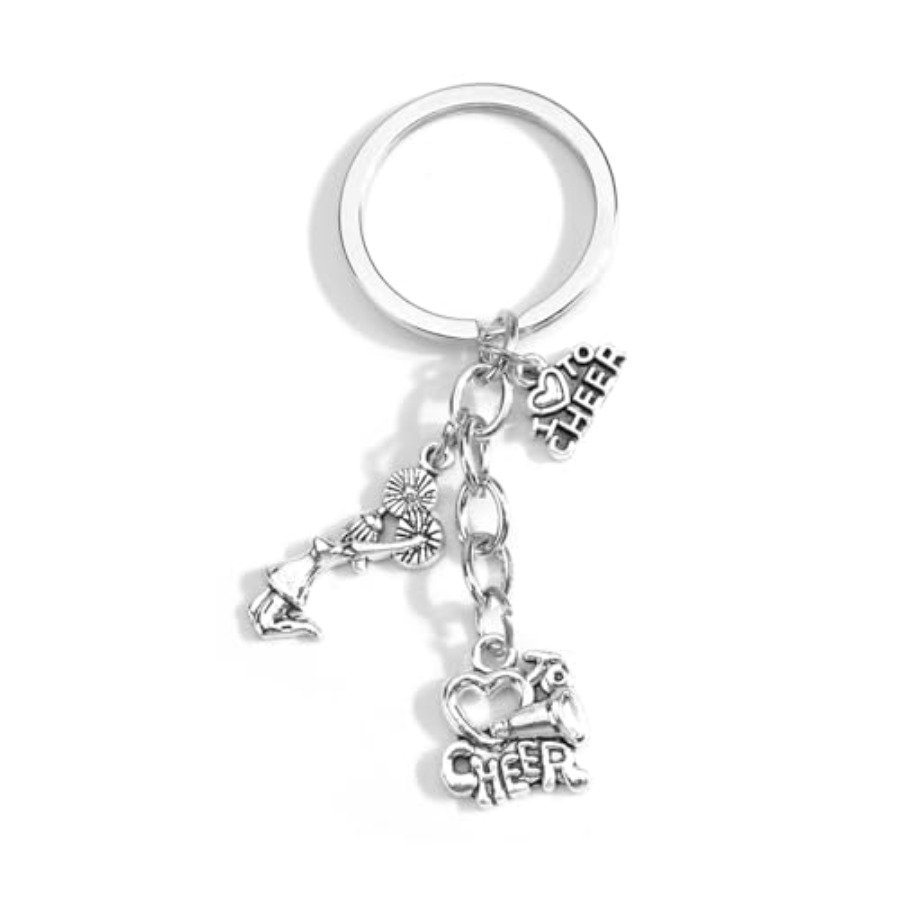 Cheerleading Pom Pom - Cheerleader Keychain for Women Sparkly Pom
