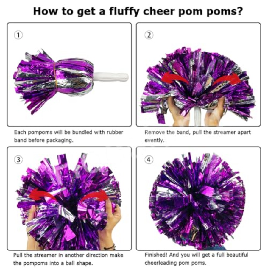 4PCS Cheer Pom Poms with Plast - огляд і ціна Cheerleading Pom Pom
